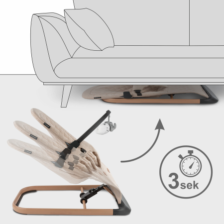 Scaun balansoar LARO bej/lemn [4]