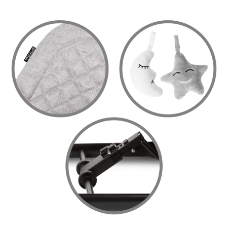 Scaun balansoar LARO gri/negru [10]