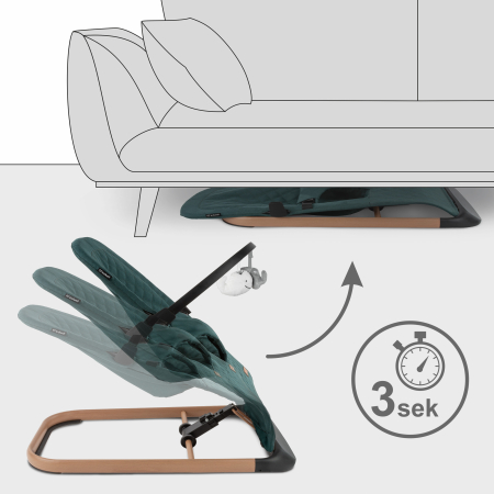 Scaun balansoar LARO verde/lemn [4]