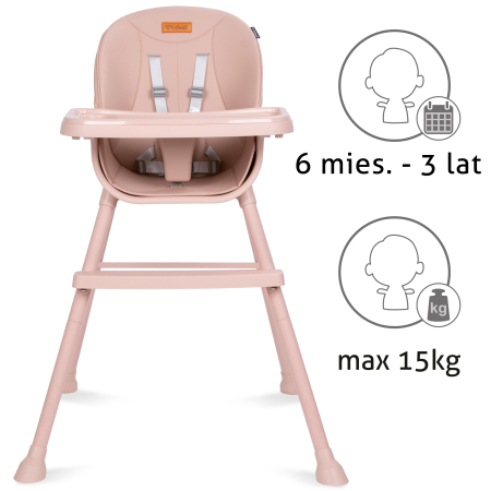 Scaun de masa 4 in 1  EATAN ,culoare ROZ [1]