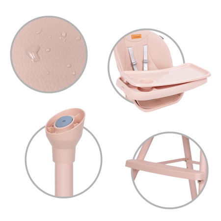 Scaun de masa 4 in 1  EATAN ,culoare ROZ [12]