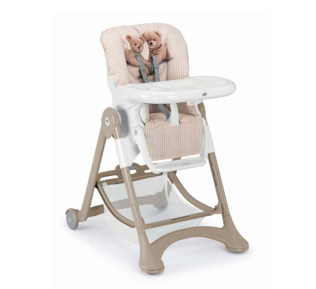 Scaune de Masa - Scaun de Masă CAM Campione – Multifuncțional, Reglabil, Pliabil, cu Tăviță Dublă bej-alb