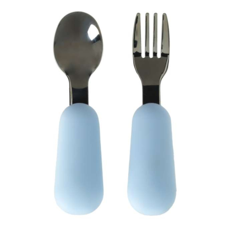 Set hranire din silicon pentru copii, 4 articole, ursuleț  albastru [3]