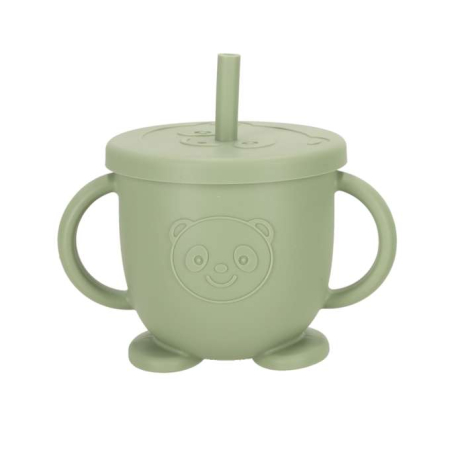 Set hrănire din silicon pentru copii,bufniță, 8 elemente, verde [4]