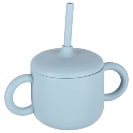 Set hranire din silicon pentru copii ,ursulet , 8 elemente, albastru [3]