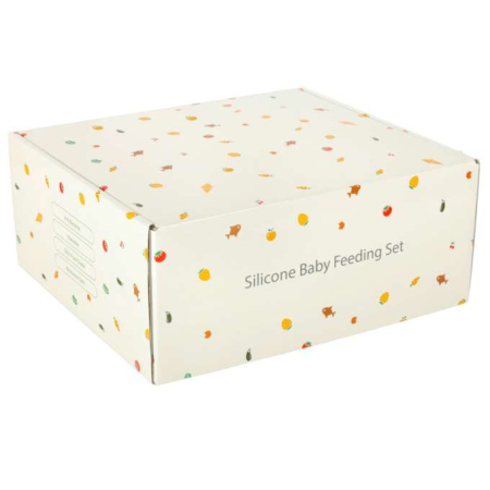 Set hrănire din silicon pentru copii ,veveriță, 9 elemente, roz închis [9]