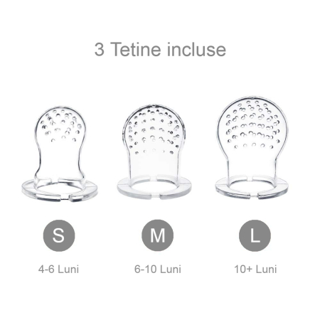 Suzeta pentru fructe si legume cu 3 tetine, fara BPA, Oatmeal [3]