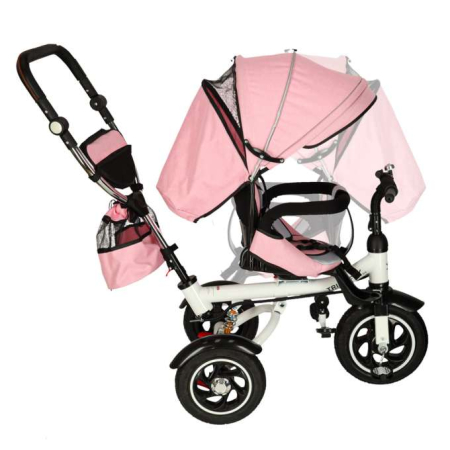 Tricicletă Trike Fix 3 în 1 cu copertină pivotantă reglabilă,  V3 roz [16]