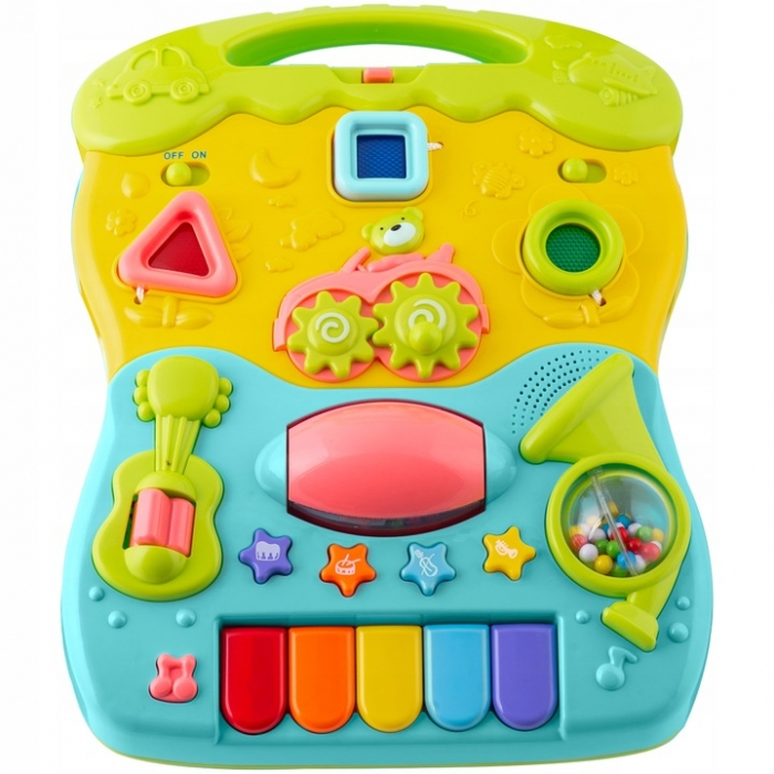 Antemergator 2 in 1 cu diverse activitati si muzica Ricokids RK-744 - Turcoaz [3]
