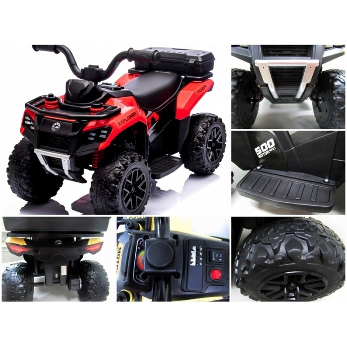 ATV electric pentru copii R-Sport J9, 70x44x40 cm, varsta 1.5-4 ani, roti si scaun din plastic, putere 25W - Rosu [6]