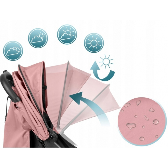 Carucior sport pentru copii, 78 x 33 x 104 cm, Nukido Paseo 716004 - Roz [4]