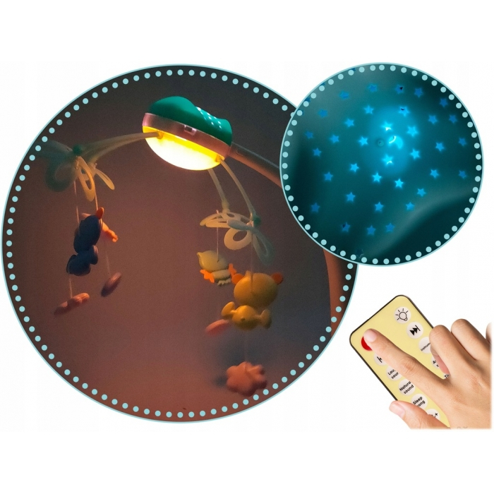 Carusel muzical pentru patut cu proiector, sunete si jucarii Ricokids RK-813 - Albastru [2]