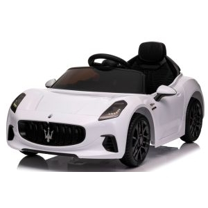 Masinuta electrica cu telecomanda MASERATI GranTurismo, 99x59.5x44 cm, varsta 1-4 ani, roti EVA, scaun din piele ECO, putere 90W - Alb [1]