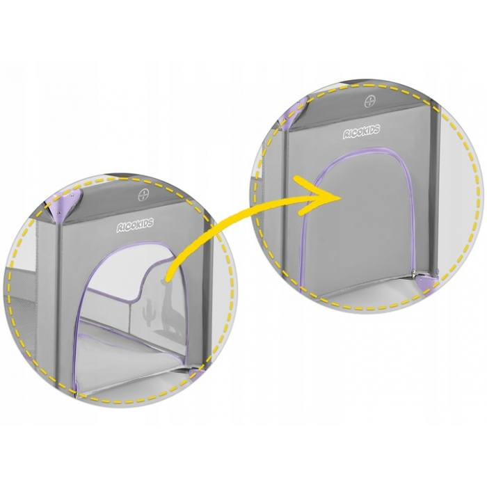 Patut pliabil Ricokids RK-240 Gri cu mov [3]