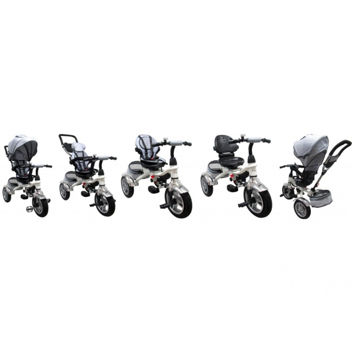 Tricicleta cu pedale 3 in 1 R-Sport T3 - Gri [3]