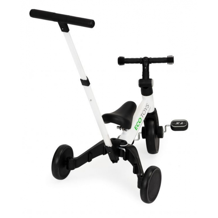 Tricicleta cu pedale si maner 2 in 1 Ecotoys YM-BT-6 - Alb [5]
