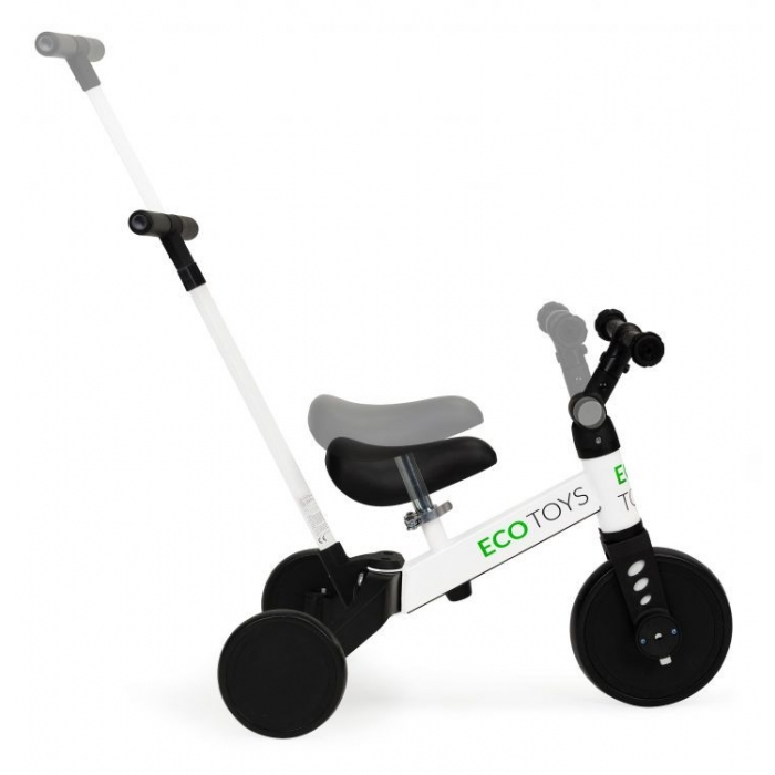 Tricicleta cu pedale si maner 2 in 1 Ecotoys YM-BT-6 - Alb [1]