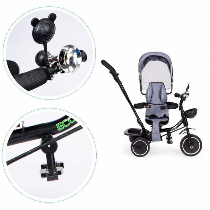 Tricicleta cu sezut rotativ Ecotoys JM-066-9 - Gri [4]