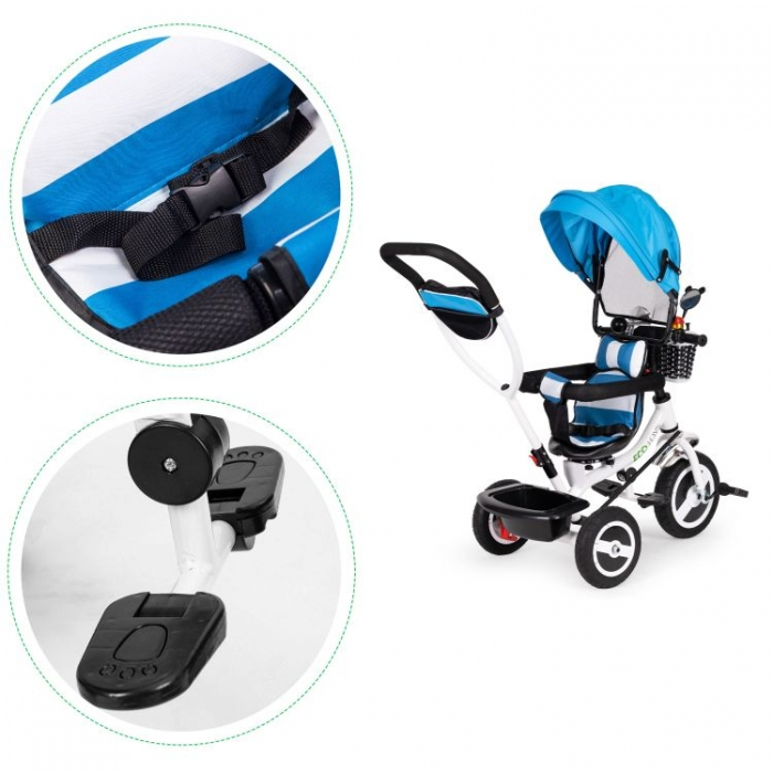 Tricicleta cu sezut rotativ Ecotoys JM-066-9L - Albastra [2]
