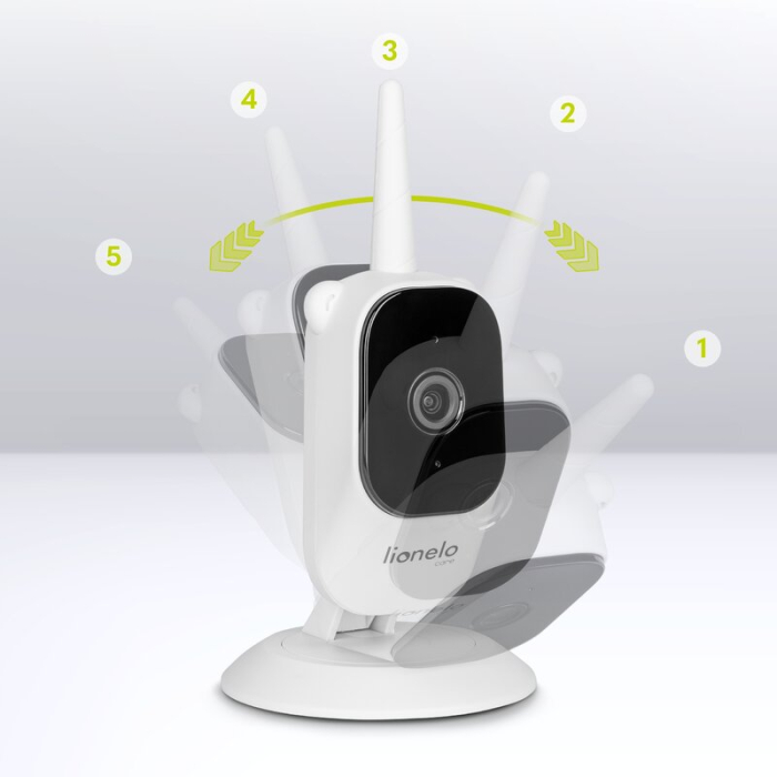 Video monitor, Lionelo, Babyline 5,1, Wireless, Cu 8 cantece de leagan, Cu doua camere independente, Mod nocturn, Utilizare 24 h fara incarcare, Alb [12]