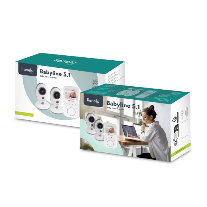Video monitor, Lionelo, Babyline 5,1, Wireless, Cu 8 cantece de leagan, Cu doua camere independente, Mod nocturn, Utilizare 24 h fara incarcare, Alb [13]