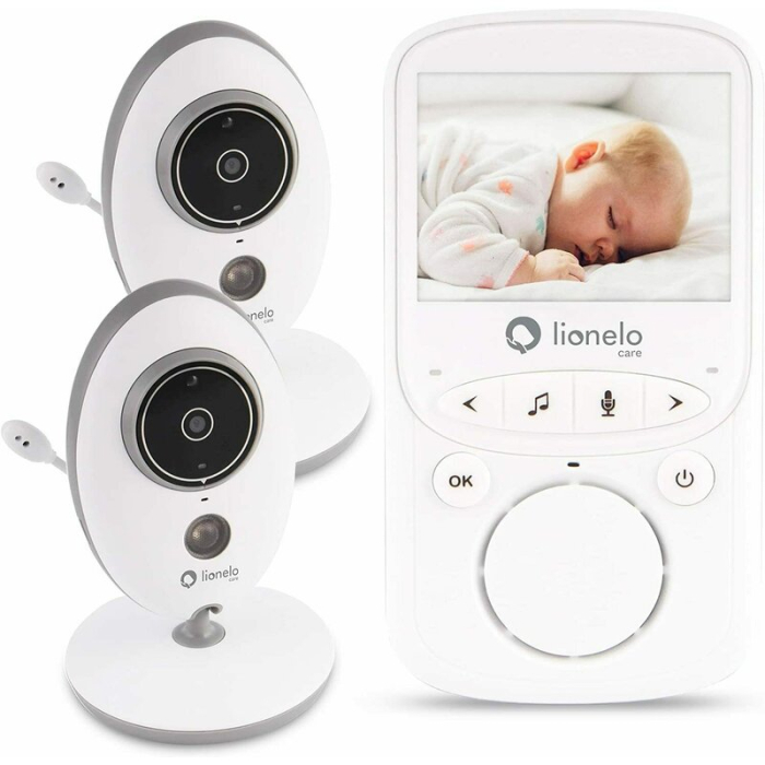 Video monitor, Lionelo, Babyline 5,1, Wireless, Cu 8 cantece de leagan, Cu doua camere independente, Mod nocturn, Utilizare 24 h fara incarcare, Alb [2]