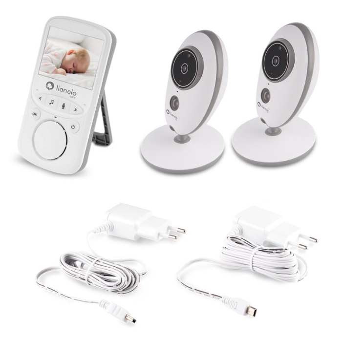 Video monitor, Lionelo, Babyline 5,1, Wireless, Cu 8 cantece de leagan, Cu doua camere independente, Mod nocturn, Utilizare 24 h fara incarcare, Alb [5]