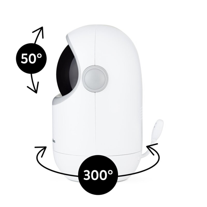 Video monitor, Lionelo, Babyline 5,1, Wireless, Cu 8 cantece de leagan, Cu doua camere independente, Mod nocturn, Utilizare 24 h fara incarcare, Alb [3]