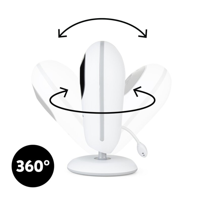 Video monitor, Lionelo, Babyline 5,1, Wireless, Cu 8 cantece de leagan, Cu doua camere independente, Mod nocturn, Utilizare 24 h fara incarcare, Alb [3]