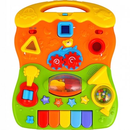Antemergator 2 in 1 cu diverse activitati si muzica Ricokids RK-744 - Alb [2]