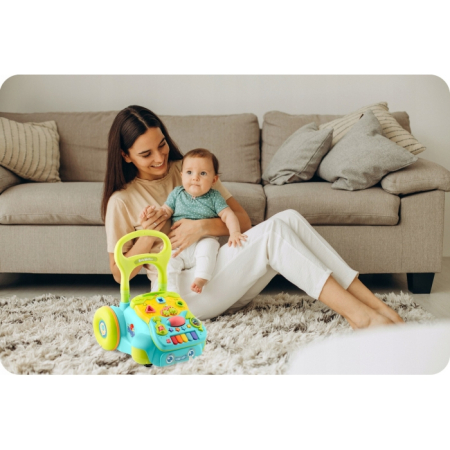 Antemergator 2 in 1 cu diverse activitati si muzica Ricokids RK-744 - Turcoaz [5]