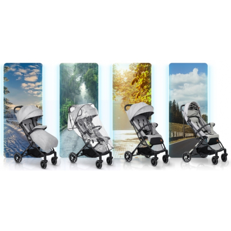 Carucior sport pentru copii, 78 x 33 x 104 cm, Nukido Paseo 716003 - Gri deschis [1]