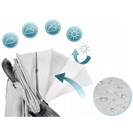 Carucior sport pentru copii, 78 x 33 x 104 cm, Nukido Paseo 716003 - Gri deschis [3]