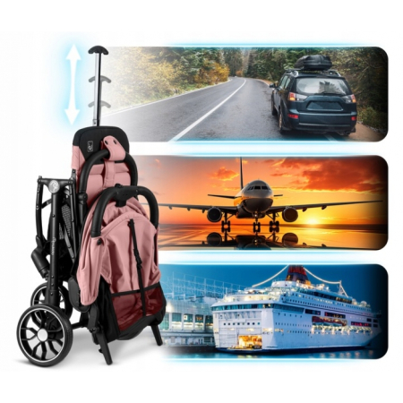 Carucior sport pentru copii, 78 x 33 x 104 cm, Nukido Paseo 716004 - Roz [8]