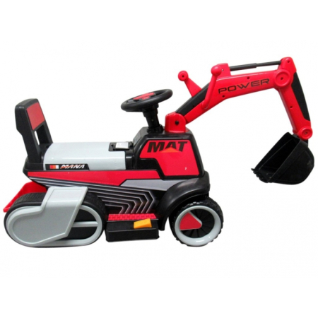 Excavator electric pe baterie cu muzica si lumini LED C3 R-Sport - Rosu [1]