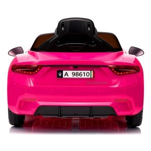 Masinuta electrica cu telecomanda MASERATI GranTurismo, 99x59.5x44 cm, varsta 1-4 ani, roti EVA, scaun din piele ECO, putere 90W - Roz [5]