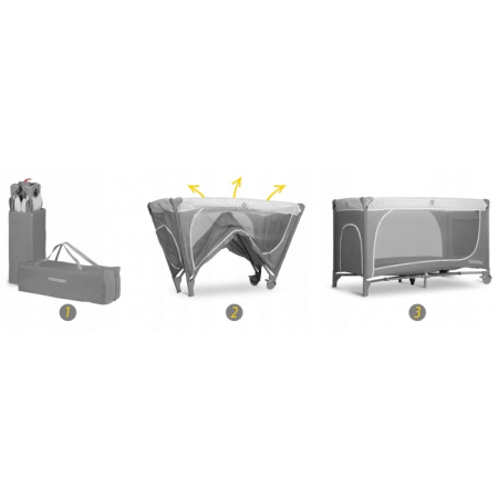 Patut pliabil 125 x 65 x 78 cm Ricokids RK-241 - Gri [2]