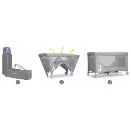 Patut pliabil Ricokids RK-240 Gri cu mov [1]