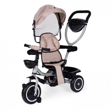 Tricicleta 2 in 1 pentru copii, scaun rotativ 360Â°, roti din spuma EVA, Ecotoys WQL-066-52 - Bej [6]