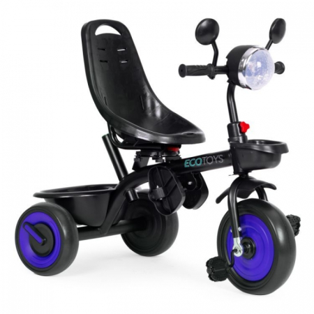 Tricicleta 3 in 1 pentru copii, scaun rotativ 360Â°, roti din spuma EVA, Ecotoys WQL-066-51 - Albastru [7]