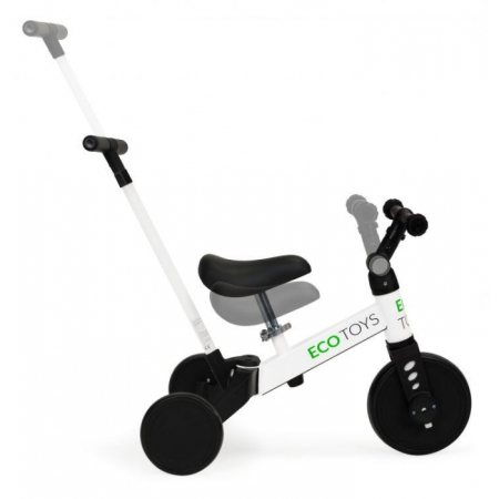 Tricicleta cu pedale si maner 2 in 1 Ecotoys YM-BT-6 - Alb [6]