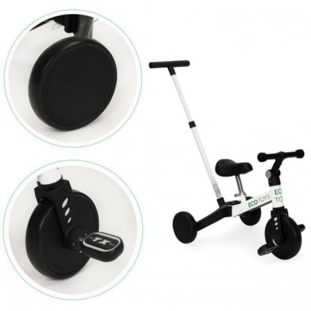 Tricicleta cu pedale si maner 2 in 1 Ecotoys YM-BT-6 - Alb [3]
