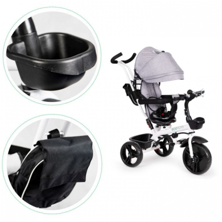 Tricicleta cu sezut reversibil Ecotoys JM-322 - Gri [5]