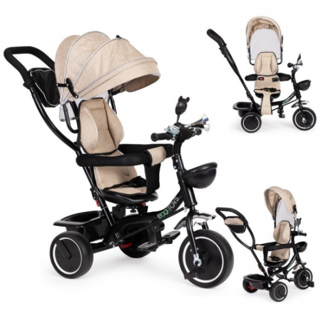 Tricicleta cu sezut rotativ Ecotoys JM-066-9 - Bej [1]