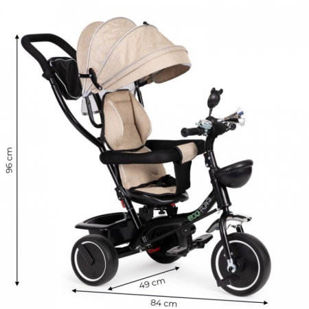 Tricicleta cu sezut rotativ Ecotoys JM-066-9 - Bej [8]