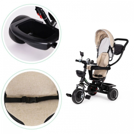 Tricicleta cu sezut rotativ Ecotoys JM-066-9 - Bej [6]