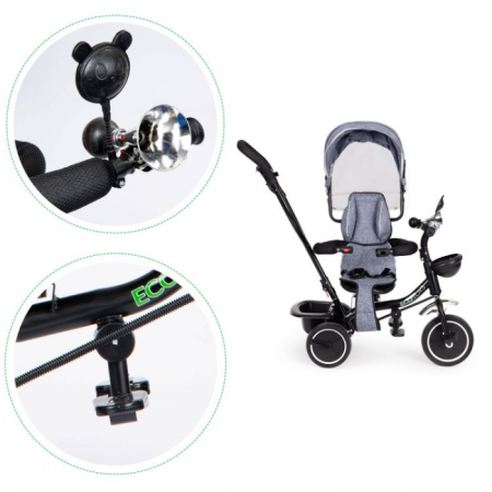 Tricicleta cu sezut rotativ Ecotoys JM-066-9 - Gri [3]