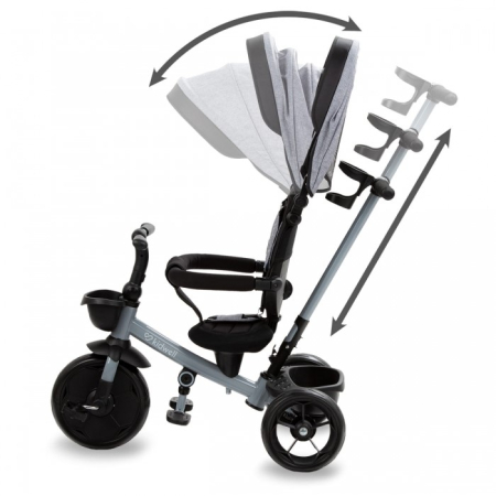 Tricicleta cu sezut rotativ si roti cu spuma EVA Kidwell Axel - Gri [6]