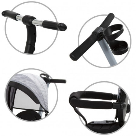 Tricicleta cu sezut rotativ si roti cu spuma EVA Kidwell Axel - Gri [9]