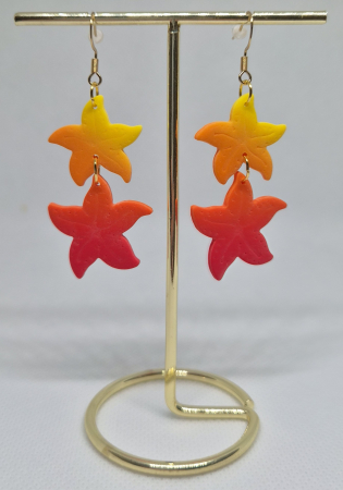 Cercei - Cercei unicat Starfish Zest - FIMO handmade Bucuresti